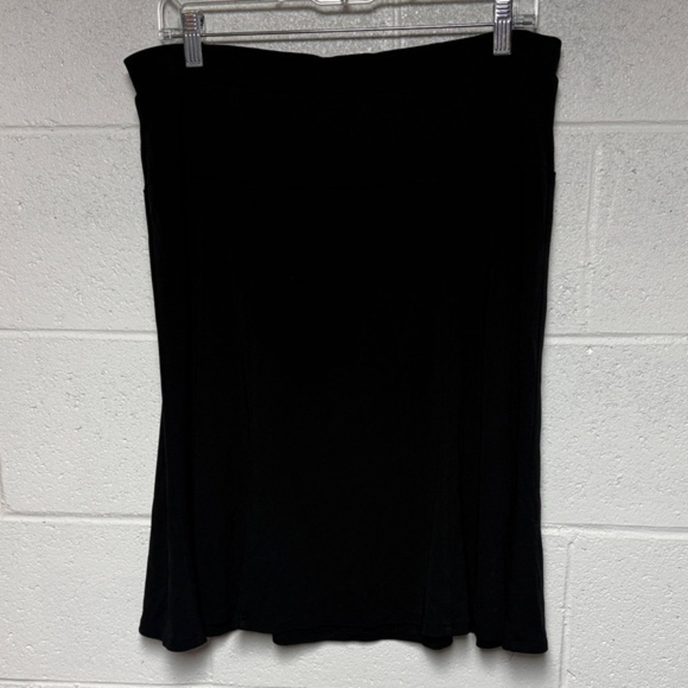 Liz Claiborne Black Midi Skirt A-Line Rayon Blend Size L